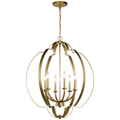 Voleta 6-Light Chandelier in Natural Brass