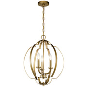 Voleta 3-Light Mini Chandelier in Natural Brass