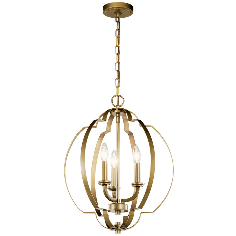 Voleta 3-Light Mini Chandelier in Natural Brass