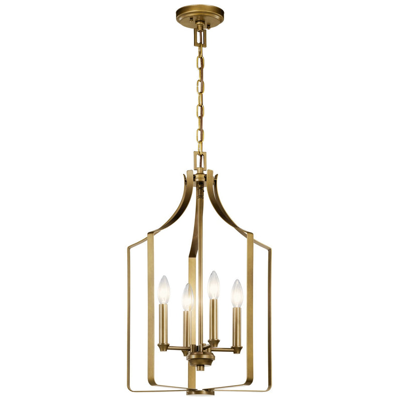 Morrigan 4-Light Mini Chandelier in Natural Brass