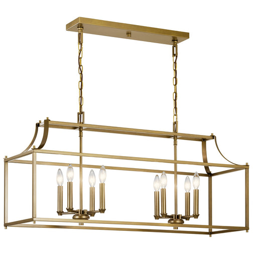 Morrigan 8-Light Linear Chandelier in Natural Brass