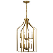 Morrigan 8-Light Foyer Chandelier in Natural Brass