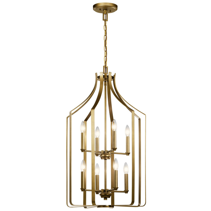 Morrigan 8-Light Foyer Chandelier in Natural Brass