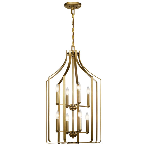 Morrigan 8-Light Foyer Chandelier in Natural Brass