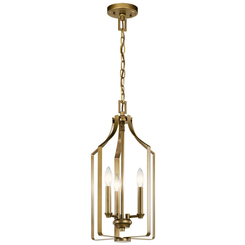Morrigan 3-Light Chandelier in Natural Brass