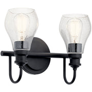 Greenbrier 2-Light Bath Vanity Light in Black
