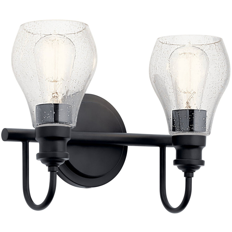 Greenbrier 2-Light Bath Vanity Light in Black