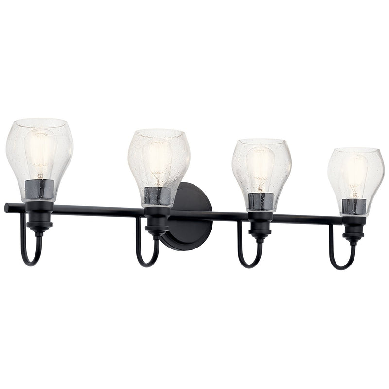 Greenbrier 4-Light Bath Vanity Light in Black