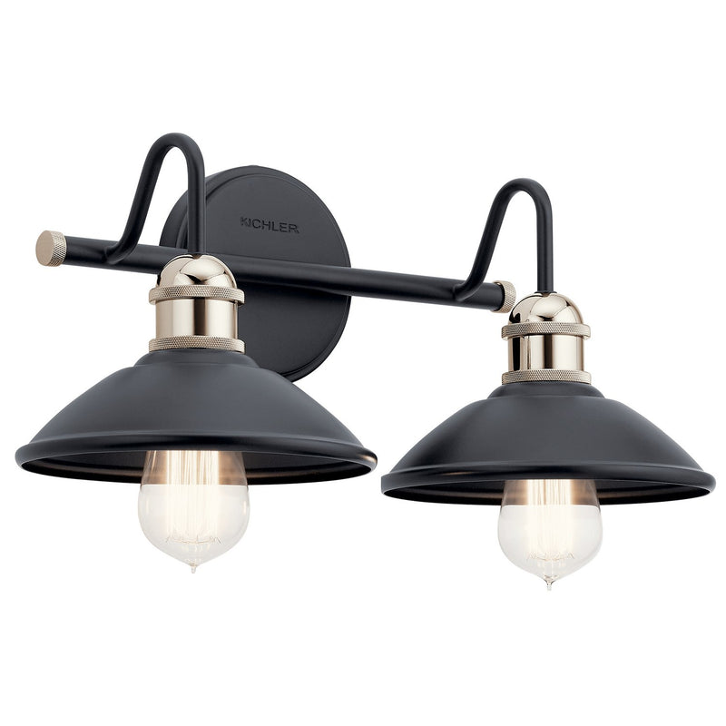 Clyde 2-Light Bath Vanity Light in Black