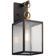 Lahden Small Outdoor Wall Lantern in Weathered Zinc