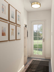 Madison 1 Light 12.5" Flush Mount in Modern Gold in a room setting