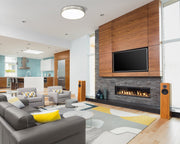 Madison 1 Light 20.5" Flush Mount in Brushed Nickel in a room setting