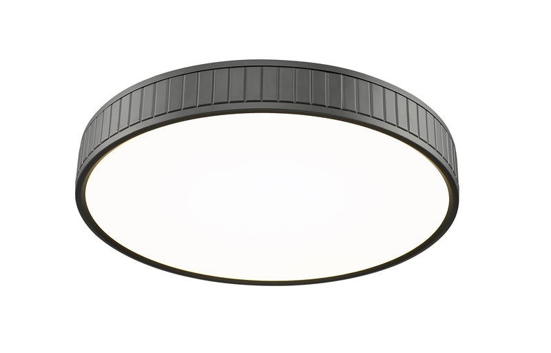 Madison 1 Light 20.5" Flush Mount in Matte Black