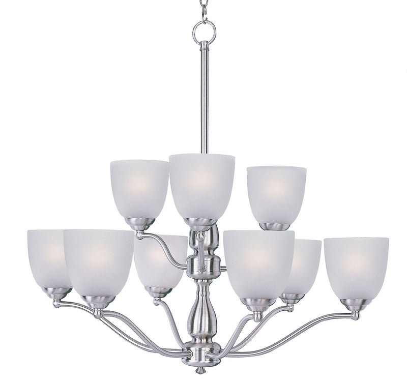 Stefan 9 Light Chandelier in Satin Nickel