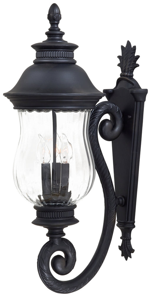 Newport 3-Light Wall Mount in Heritage & Mouth Blown Clear Optic Glass