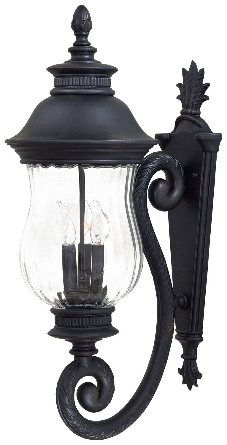 Newport 3-Light Mouth Blown Glass Outdoor Wall Lantern in Heritage