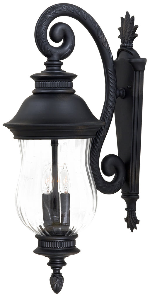 Newport 3-Light Wall Mount in Heritage & Clear Glass