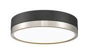 Algar 1 Light 12" Flush Mount in Matte Black + Brushed Nickel