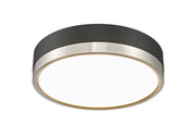 Algar 1 Light 12" Flush Mount in Matte Black + Brushed Nickel