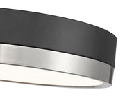 Algar 1 Light 12" Flush Mount in Matte Black + Brushed Nickel