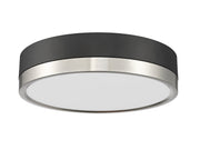 Algar 1 Light 12" Flush Mount in Matte Black + Brushed Nickel