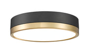 Algar 1 Light 12" Flush Mount in Matte Black + Modern Gold