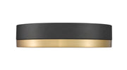 Algar 1 Light 12" Flush Mount in Matte Black + Modern Gold