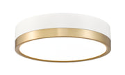 Algar 1 Light 12" Flush Mount in Matte White + Modern Gold