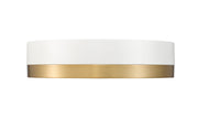 Algar 1 Light 12" Flush Mount in Matte White + Modern Gold