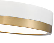 Algar 1 Light 12" Flush Mount in Matte White + Modern Gold