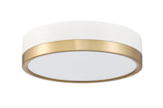 Algar 1 Light 12" Flush Mount in Matte White + Modern Gold