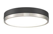 Algar 1 Light 16" Flush Mount in Matte Black + Brushed Nickel