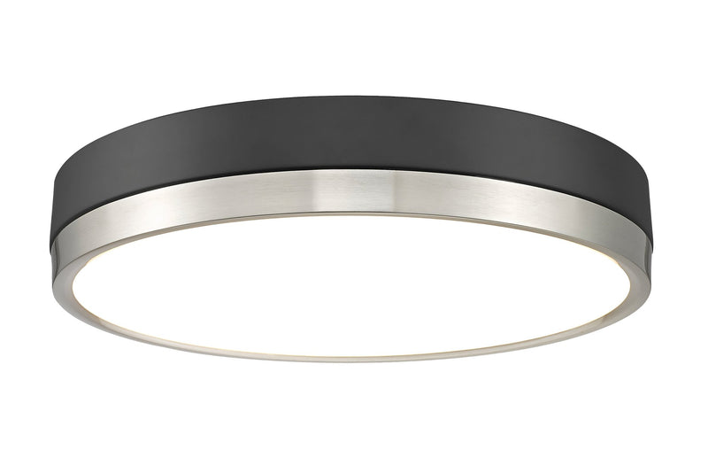 Algar 1 Light 16" Flush Mount in Matte Black + Brushed Nickel
