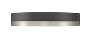 Algar 1 Light 16" Flush Mount in Matte Black + Brushed Nickel