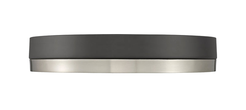 Algar 1 Light 16" Flush Mount in Matte Black + Brushed Nickel