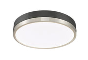 Algar 1 Light 16" Flush Mount in Matte Black + Brushed Nickel