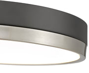 Algar 1 Light 16" Flush Mount in Matte Black + Brushed Nickel