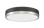 Algar 1 Light 16" Flush Mount in Matte Black + Brushed Nickel