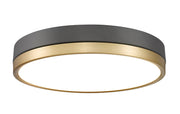 Algar 1 Light 16" Flush Mount in Matte Black + Modern Gold