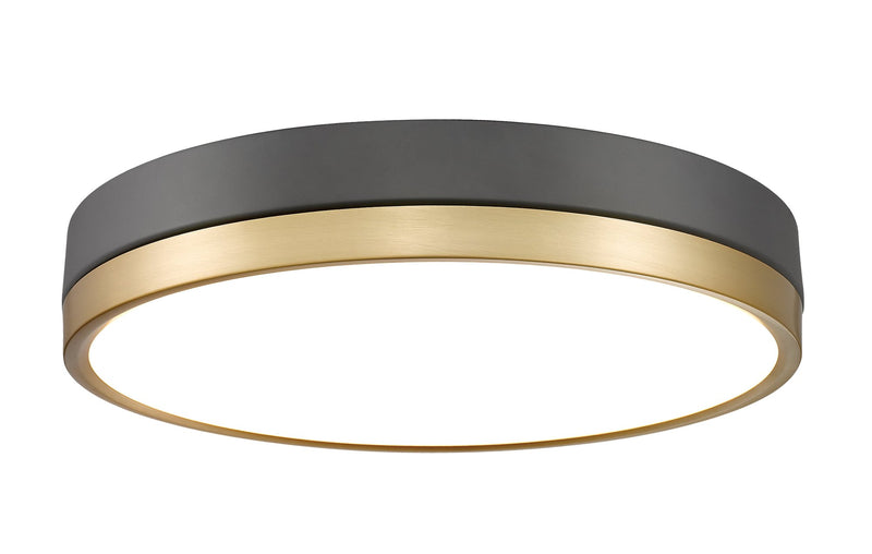 Algar 1 Light 16" Flush Mount in Matte Black + Modern Gold