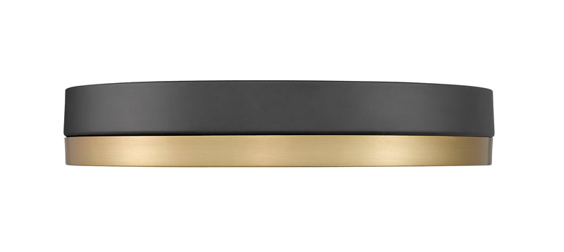 Algar 1 Light 16" Flush Mount in Matte Black + Modern Gold