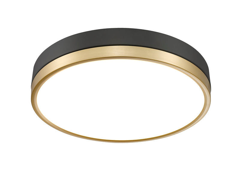Algar 1 Light 16" Flush Mount in Matte Black + Modern Gold