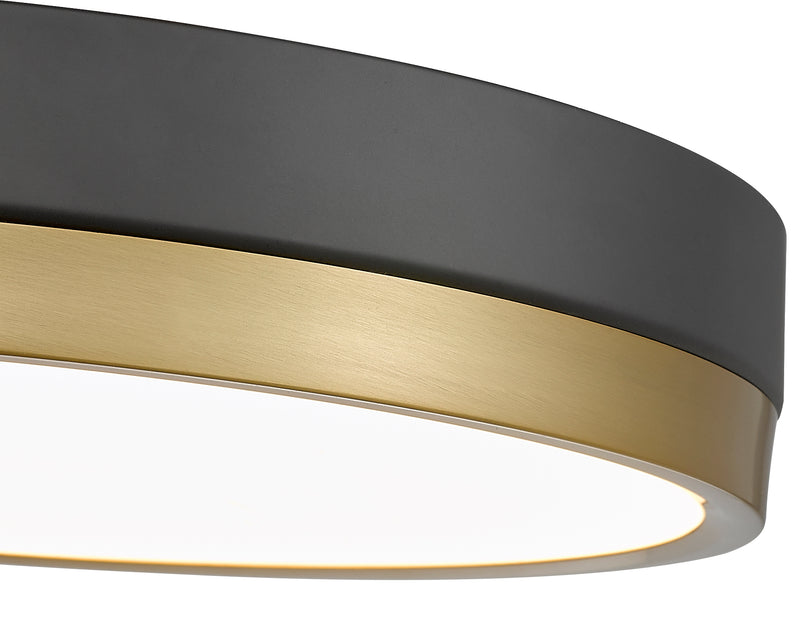 Algar 1 Light 16" Flush Mount in Matte Black + Modern Gold
