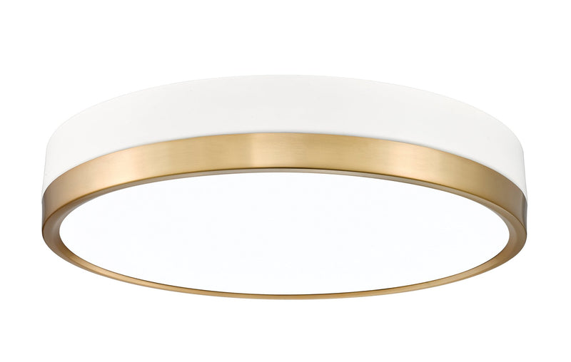 Algar 1 Light 16" Flush Mount in Matte White + Modern Gold