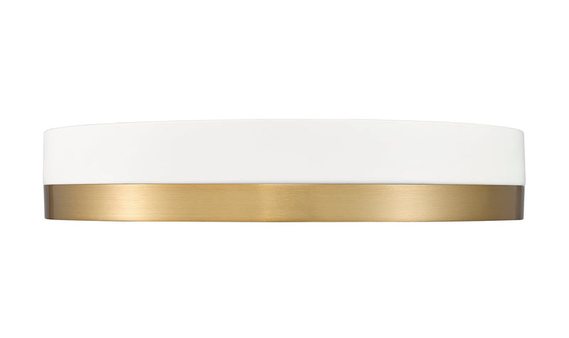 Algar 1 Light 16" Flush Mount in Matte White + Modern Gold