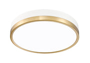 Algar 1 Light 16" Flush Mount in Matte White + Modern Gold