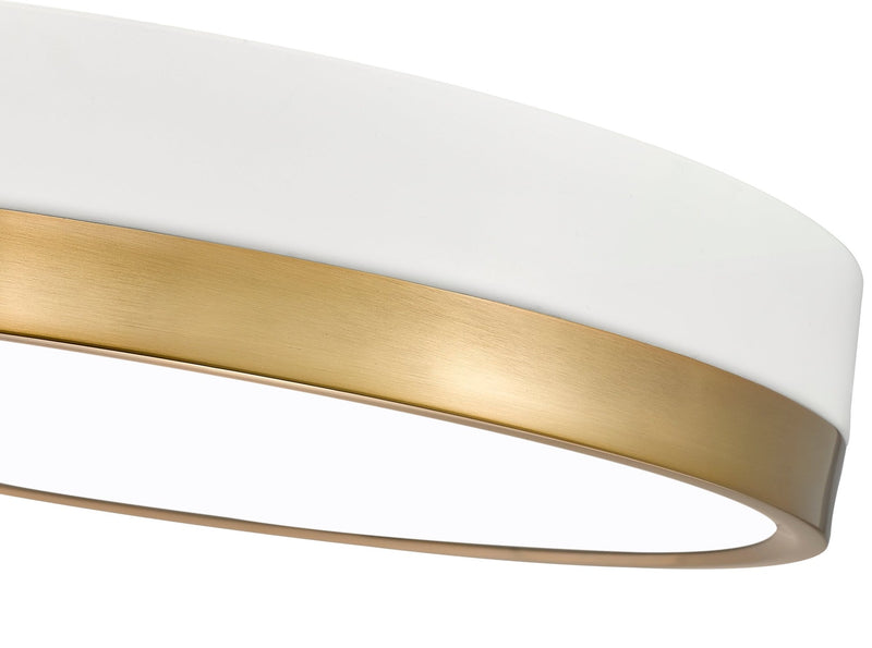 Algar 1 Light 16" Flush Mount in Matte White + Modern Gold