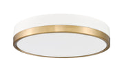 Algar 1 Light 16" Flush Mount in Matte White + Modern Gold