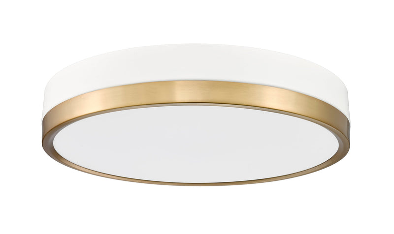 Algar 1 Light 16" Flush Mount in Matte White + Modern Gold