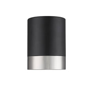 Algar 1 Light 6" Flush Mount in Matte Black + Brushed Nickel